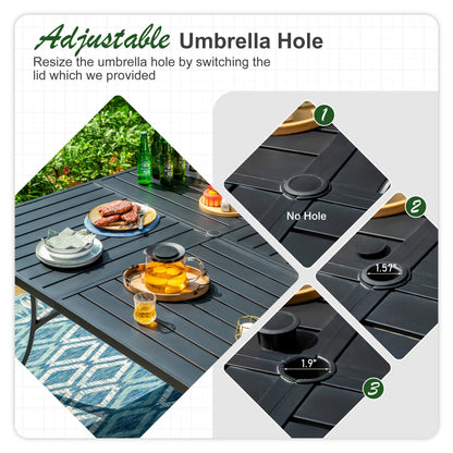 Sophia & William Patio Dining Set 9 Pieces, 8 Quick Dry Textilene Chairs and 1 Large Square Outdoor Dining Table, Durable All-Weather Patio Furniture for Lawn, Park, and Courtyard Support 350lbs - CookCave