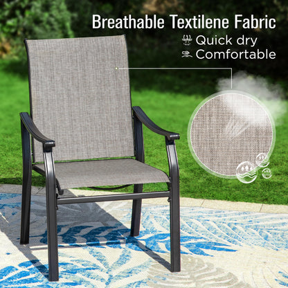 Sophia & William Patio Dining Set 9 Pieces, 8 Quick Dry Textilene Chairs and 1 Large Square Outdoor Dining Table, Durable All-Weather Patio Furniture for Lawn, Park, and Courtyard Support 350lbs - CookCave