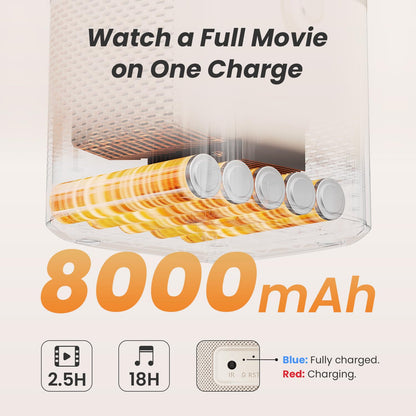 [Sound by JBL & Built-in Battery] Yaber T2 Outdoor Projector with WiFi 6 and Bluetooth, Native 1080P Smart Movie Portable Projector for Inside and Outside, Compatible with TV Dongle (Not included) - CookCave