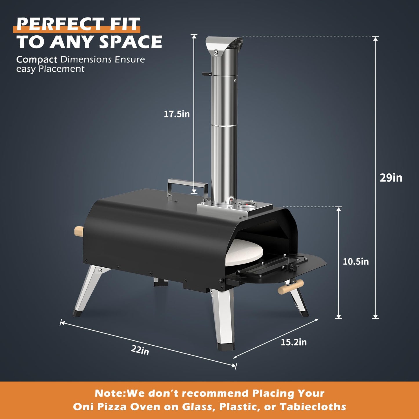 Sounday Pizza Oven Outdoor, 12" Pellet Outdoor Pizza Oven with 360°Auto Rotating Pizza Stone, Built-in Thermometer, Portable Wood Fired Pizza Maker with Pizza Cutter, Peel, Backing Paper & Carry Bag - CookCave