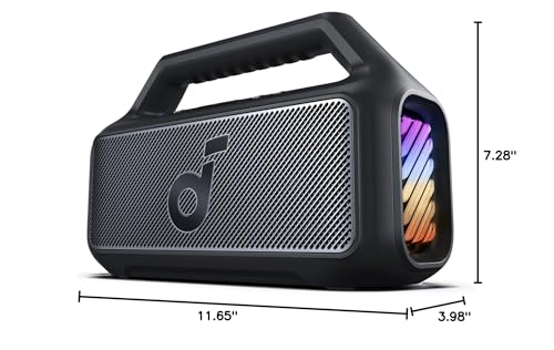 soundcore Boom 2 By Anker, Outdoor Speaker, 80W, Subwoofer, BassUp 2.0, 24H Playtime, IPX7 Waterproof, Floatable, RGB Lights, USB-C, Custom EQ, Bluetooth 5.3, Portable for Camping, Beach, and Backyard - CookCave