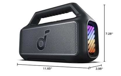 soundcore Boom 2 By Anker, Outdoor Speaker, 80W, Subwoofer, BassUp 2.0, 24H Playtime, IPX7 Waterproof, Floatable, RGB Lights, USB-C, Custom EQ, Bluetooth 5.3, Portable for Camping, Beach, and Backyard - CookCave