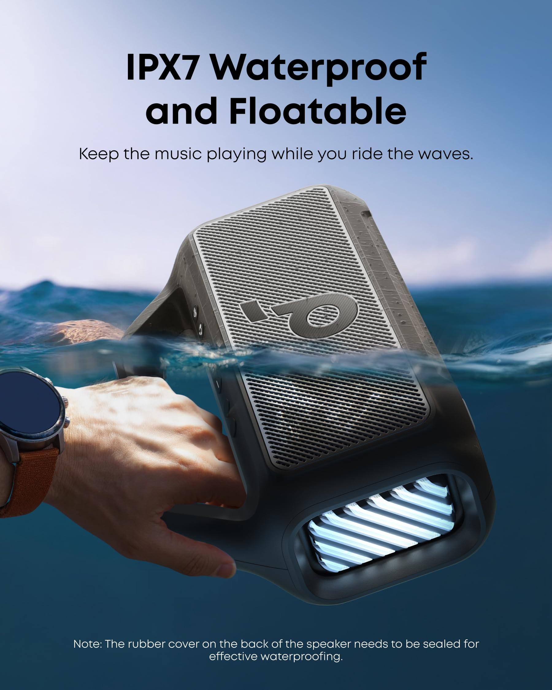 soundcore Boom 2 By Anker, Outdoor Speaker, 80W, Subwoofer, BassUp 2.0, 24H Playtime, IPX7 Waterproof, Floatable, RGB Lights, USB-C, Custom EQ, Bluetooth 5.3, Portable for Camping, Beach, and Backyard - CookCave