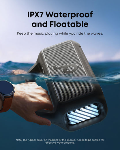 soundcore Boom 2 By Anker, Outdoor Speaker, 80W, Subwoofer, BassUp 2.0, 24H Playtime, IPX7 Waterproof, Floatable, RGB Lights, USB-C, Custom EQ, Bluetooth 5.3, Portable for Camping, Beach, and Backyard - CookCave