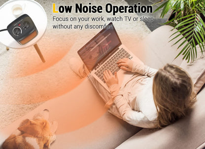 Space Heater, 1500W Electric Heaters Indoor Portable with Thermostat, PTC Fast Heating Ceramic Room Small Heater with Heating and Fan Modes for Bedroom, Office and Indoor Use - CookCave