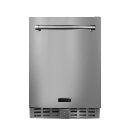 Spire 5.1 Cu.Ft. Compact Refrigerator with Premium Stainless Steel Exterior, Temperature Control 0 to 10°C, 4 Shelves, and Reversible Door - Big Mini Fridge for Outdoor, Kitchen, and More - 850-0009 - CookCave