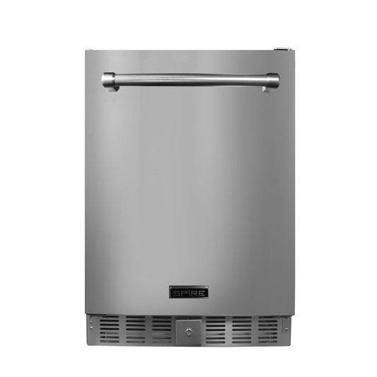 Spire 5.1 Cu.Ft. Compact Refrigerator with Premium Stainless Steel Exterior, Temperature Control 0 to 10°C, 4 Shelves, and Reversible Door - Big Mini Fridge for Outdoor, Kitchen, and More - 850-0009 - CookCave