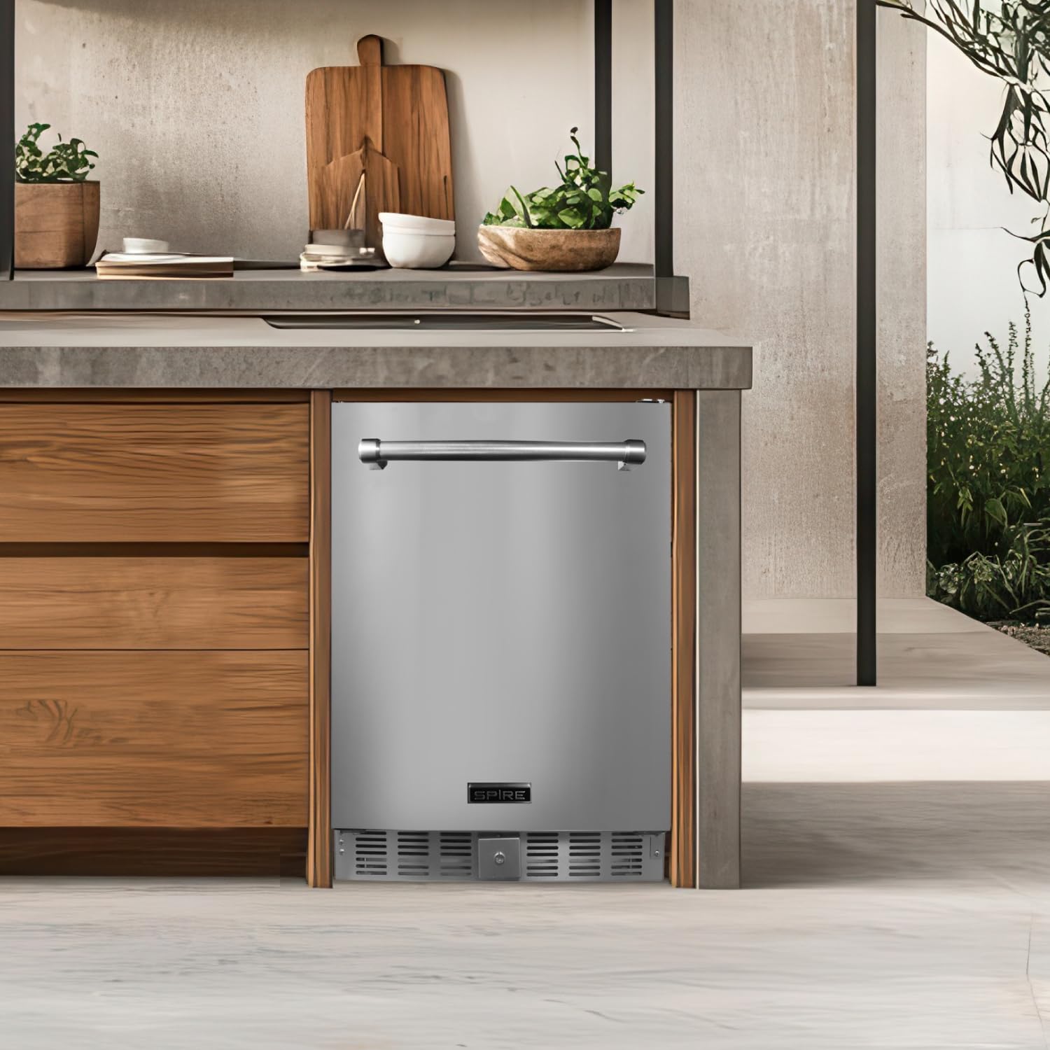 Spire 5.1 Cu.Ft. Compact Refrigerator with Premium Stainless Steel Exterior, Temperature Control 0 to 10°C, 4 Shelves, and Reversible Door - Big Mini Fridge for Outdoor, Kitchen, and More - 850-0009 - CookCave