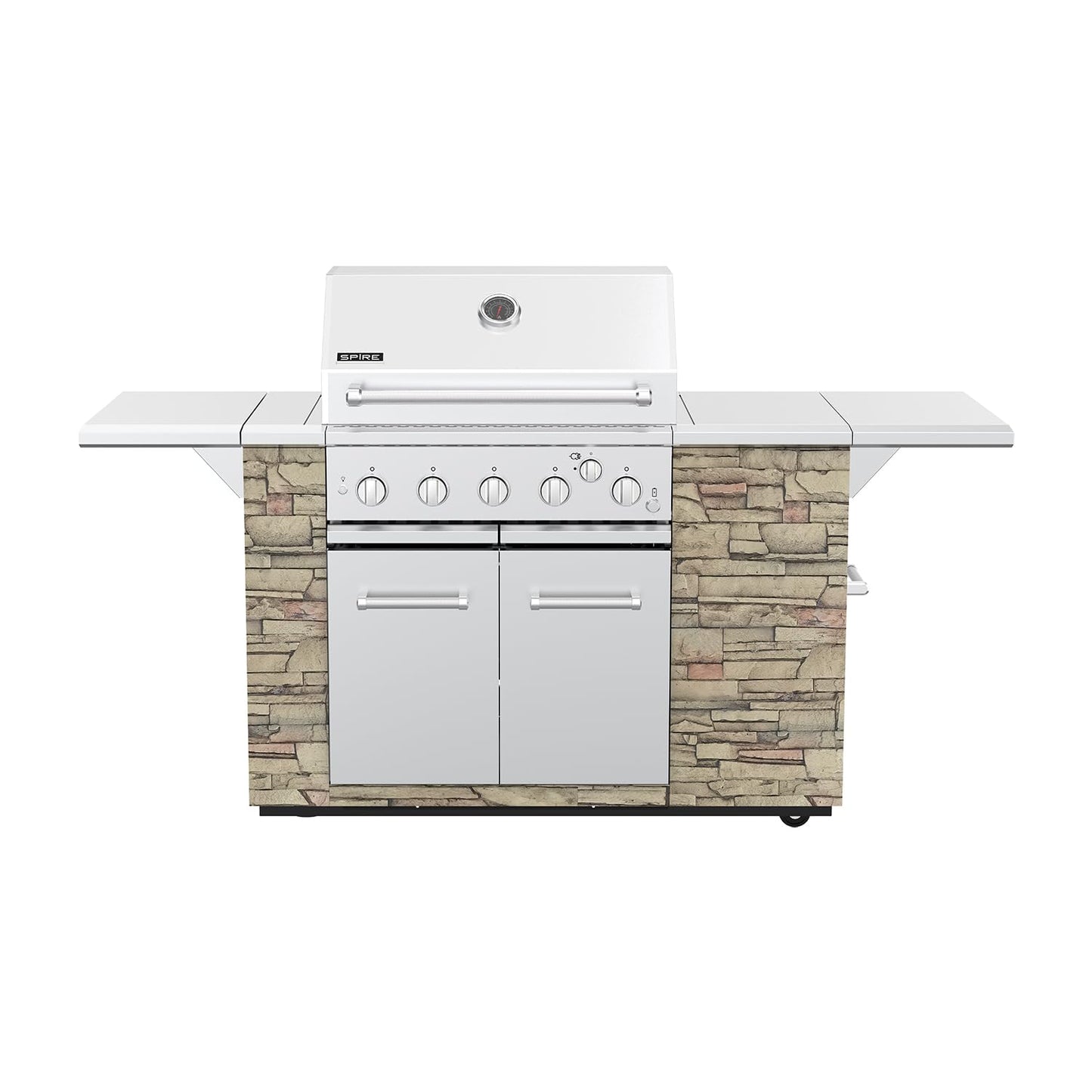 SPIRE Premium 5 Burner Built In Gas Grill Island Head, Stainless Steel 30 Inch Barbeque Grill with Rear Burner, 63,000 BTUs, 758 SQ In Racks, Propane Grill with Dual Fuel Compatibility – 860-0032 - CookCave