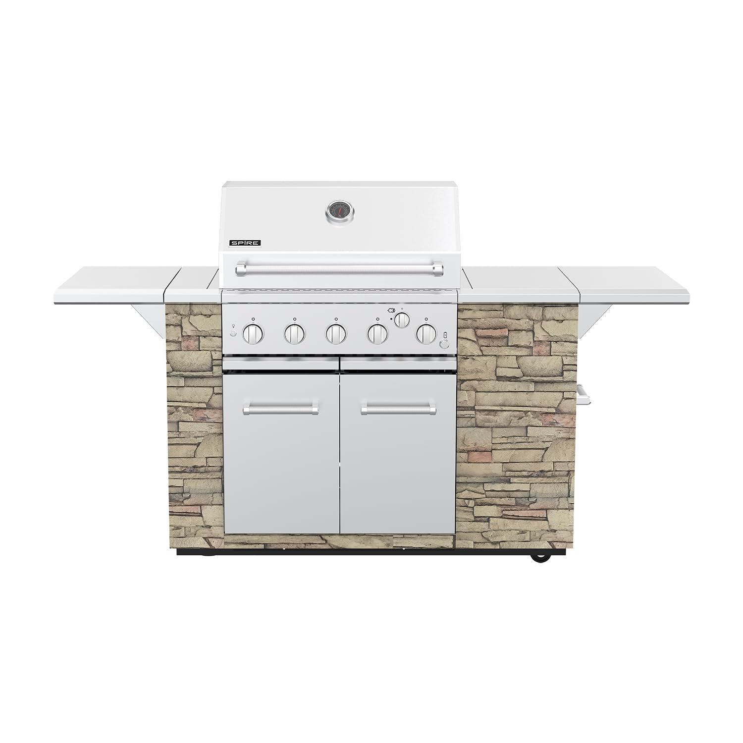 SPIRE Premium 5 Burner Built In Gas Grill Island Head, Stainless Steel 30 Inch Barbeque Grill with Rear Burner, 63,000 BTUs, 758 SQ In Racks, Propane Grill with Dual Fuel Compatibility – 860-0032 - CookCave