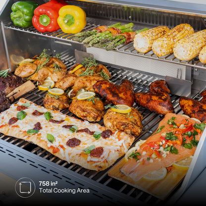 SPIRE Premium 5 Burner Built In Gas Grill Island Head, Stainless Steel 30 Inch Barbeque Grill with Rear Burner, 63,000 BTUs, 758 SQ In Racks, Propane Grill with Dual Fuel Compatibility – 860-0032 - CookCave