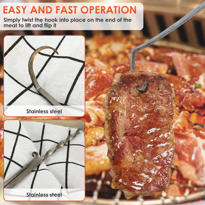 Stainless Steel BBQ Flipper Turner, Heat Resistant Meat Turner for Cooking and Grilling - CookCave