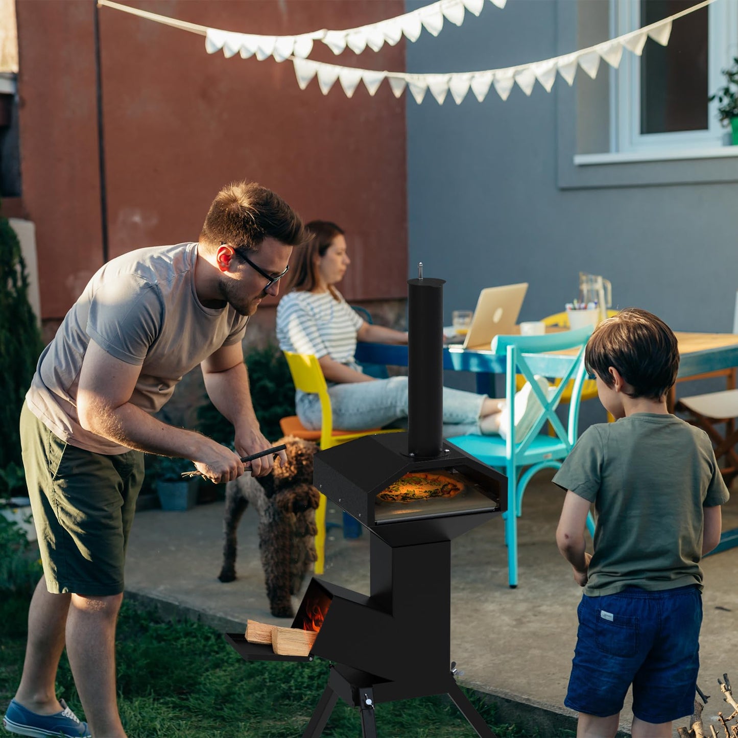 Stanbroil 14 Inch Outdoor Pizza Oven Box Fits Wood Burning Stove, Wood Fired Pizza Maker with Pizza Stone for Grill/Stove Top - CookCave