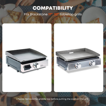 Stanbroil Outdoor Pizza Oven for Blackstone 17" or 22" Tabletop Griddles, Portable Pizza Maker with 13" Pizza Stone and Temperature Gauge, Blackstone Flat Top Gas Grill Accessories - CookCave