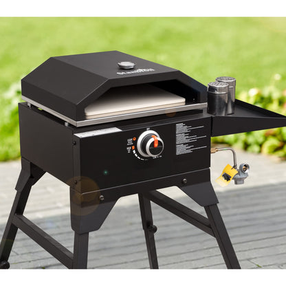 Stanbroil Outdoor Pizza Oven for Blackstone 17" or 22" Tabletop Griddles, Portable Pizza Maker with 13" Pizza Stone and Temperature Gauge, Blackstone Flat Top Gas Grill Accessories - CookCave