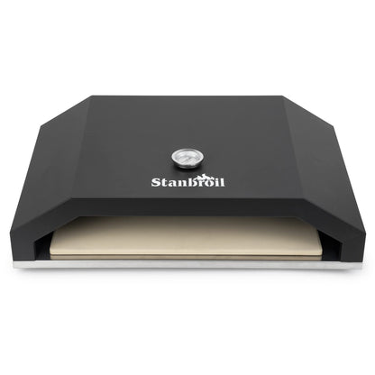 Stanbroil Outdoor Pizza Oven Pizza Maker for Blackstone 22", 28" Tabletop Griddles Cooking Station, Blackstone Flat Top Gas Grill Accessories with Temperature Gauge, 17.3 in. x 12 in. Pizza Stone - CookCave