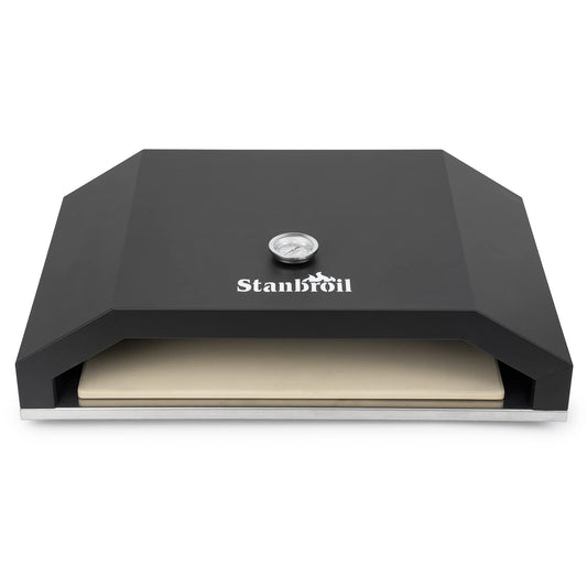 Stanbroil Outdoor Pizza Oven Pizza Maker for Blackstone 22", 28" Tabletop Griddles Cooking Station, Blackstone Flat Top Gas Grill Accessories with Temperature Gauge, 17.3 in. x 12 in. Pizza Stone - CookCave
