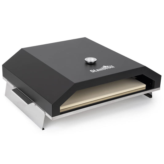 Stanbroil Pizza Oven for Blackstone 36" Gas Griddle Cooking Station, Outdoor Pizza Maker with Side Panels and Temperature Gauge, 17.7 in. x 13.7 in. Pizza Stone - CookCave