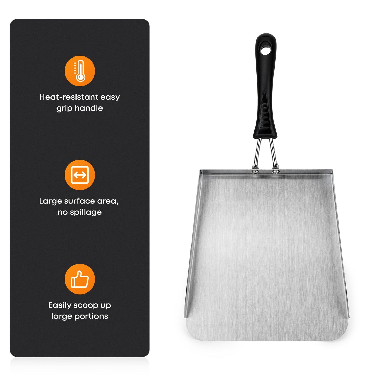 Stanbroil Stainless Steel Griddle Mover Smash Burger Food Shovel Grill Spatula Great for Stir Fry and Move Food, 13" - CookCave
