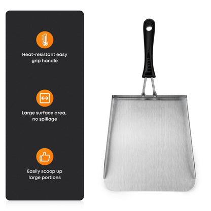 Stanbroil Stainless Steel Griddle Mover Smash Burger Food Shovel Grill Spatula Great for Stir Fry and Move Food, 13" - CookCave