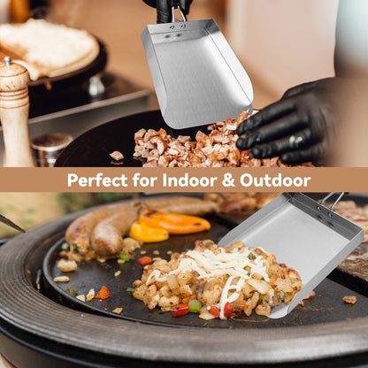 Stanbroil Stainless Steel Griddle Mover Smash Burger Food Shovel Grill Spatula Great for Stir Fry and Move Food, 13" - CookCave