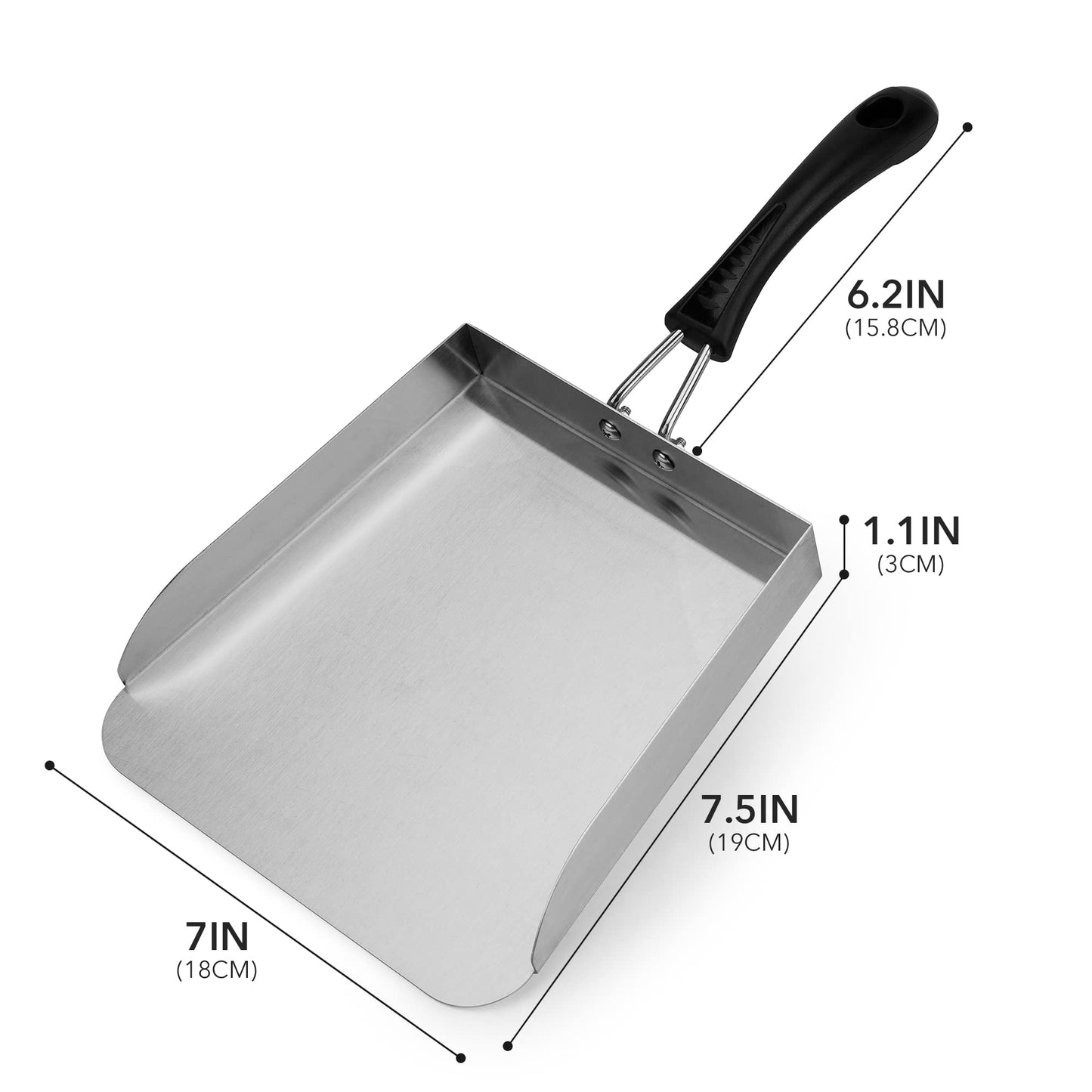 Stanbroil Stainless Steel Griddle Mover Smash Burger Food Shovel Grill Spatula Great for Stir Fry and Move Food, 13" - CookCave