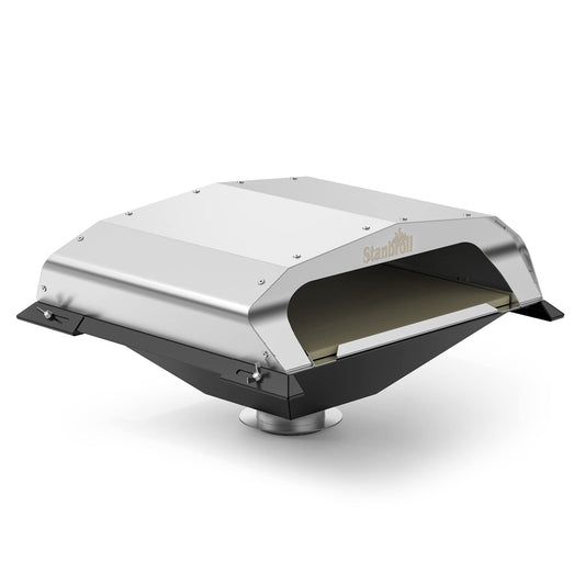 Stanbroil Wood Fired Pizza Oven Attachment Pizza Maker for Traeger, Pit Boss, Camp Chef, Green Mountain Grills, Z Grills, Smokin Brothers Pellet Grills, Silver - CookCave