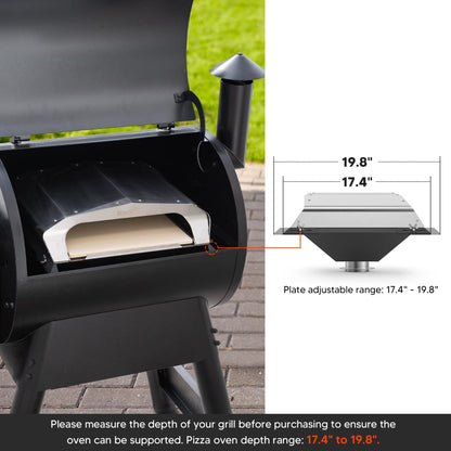 Stanbroil Wood Fired Pizza Oven Attachment Pizza Maker for Traeger, Pit Boss, Camp Chef, Green Mountain Grills, Z Grills, Smokin Brothers Pellet Grills, Silver - CookCave