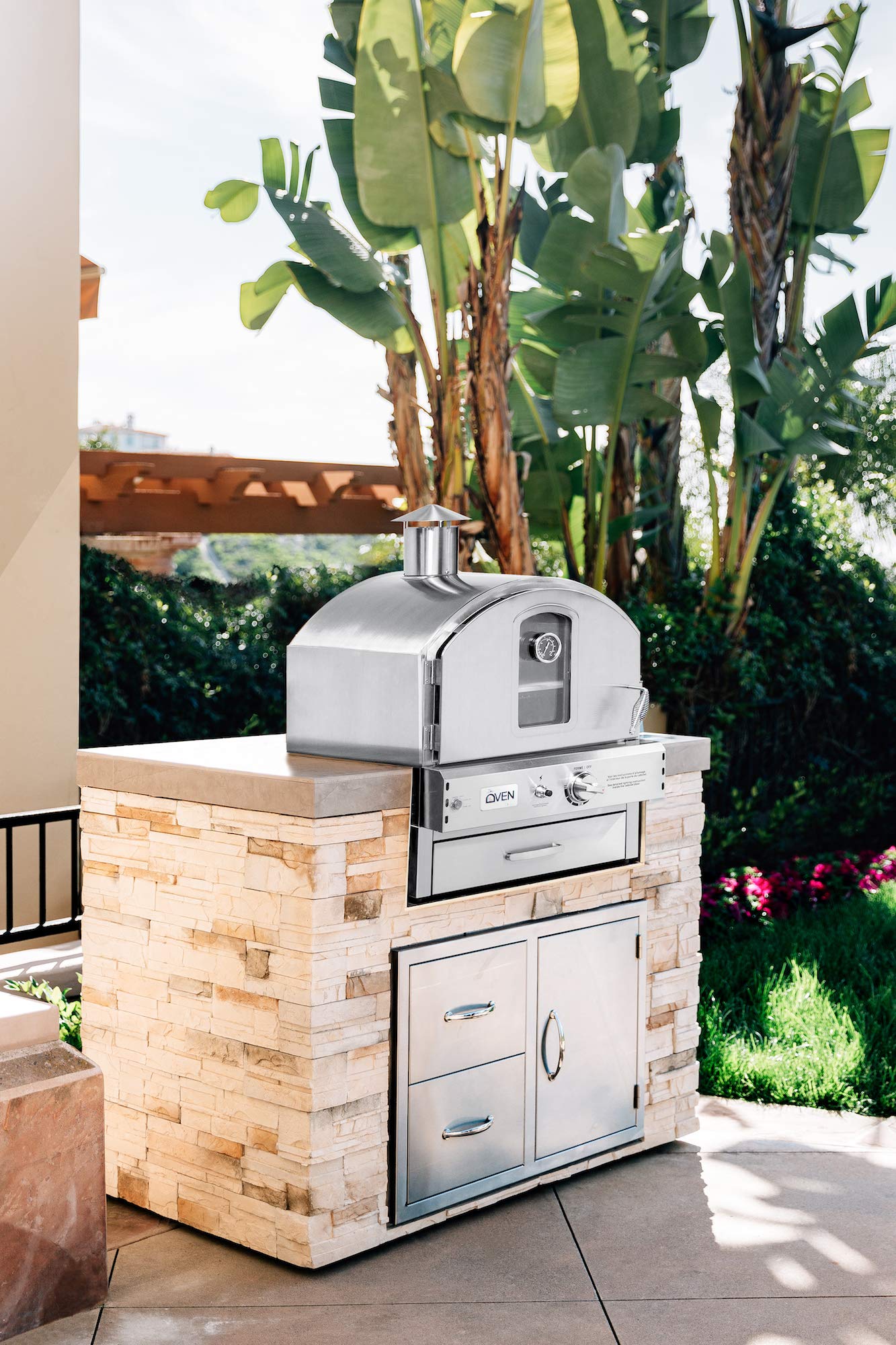 Summerset 'The Oven' Outdoor Built-in or Counter Top Large Capacity Gas Oven with Pizza Stone and Smoker Box, 304 Stainless Steel Construction, Liquid Propane - CookCave