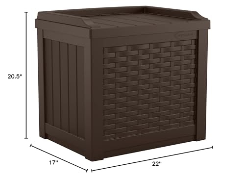 Suncast 22 Gallon Small Resin Storage Seat, Java, SSW600J - CookCave