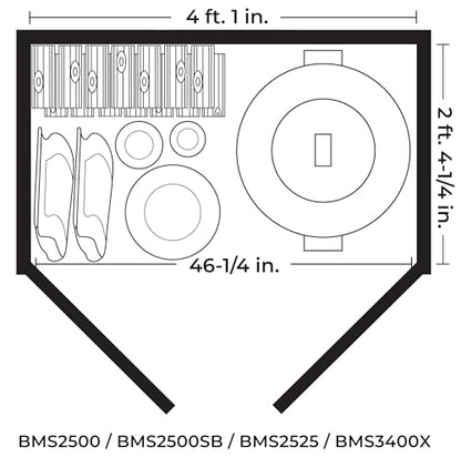 Suncast 34 Cu Ft Capacity Horizontal Outdoor Storage Shed for Garbage Cans, Garden Accessories, Backyard, and Patio Use, Vanilla - CookCave