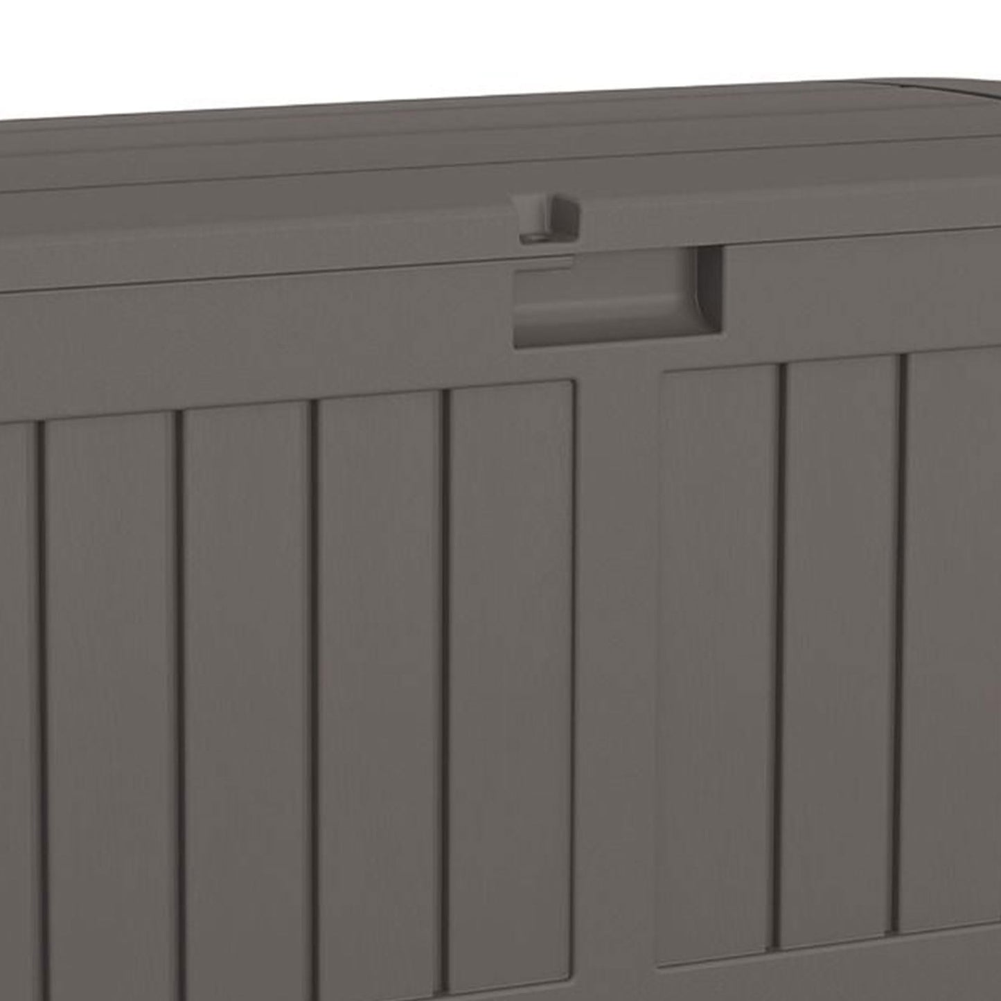 Suncast 50 Gallon Plastic Deck Box with Molded Lockable Feature and Weathertight Construction for Home, Patio, Lawn, and Garden Storage, Gray - CookCave