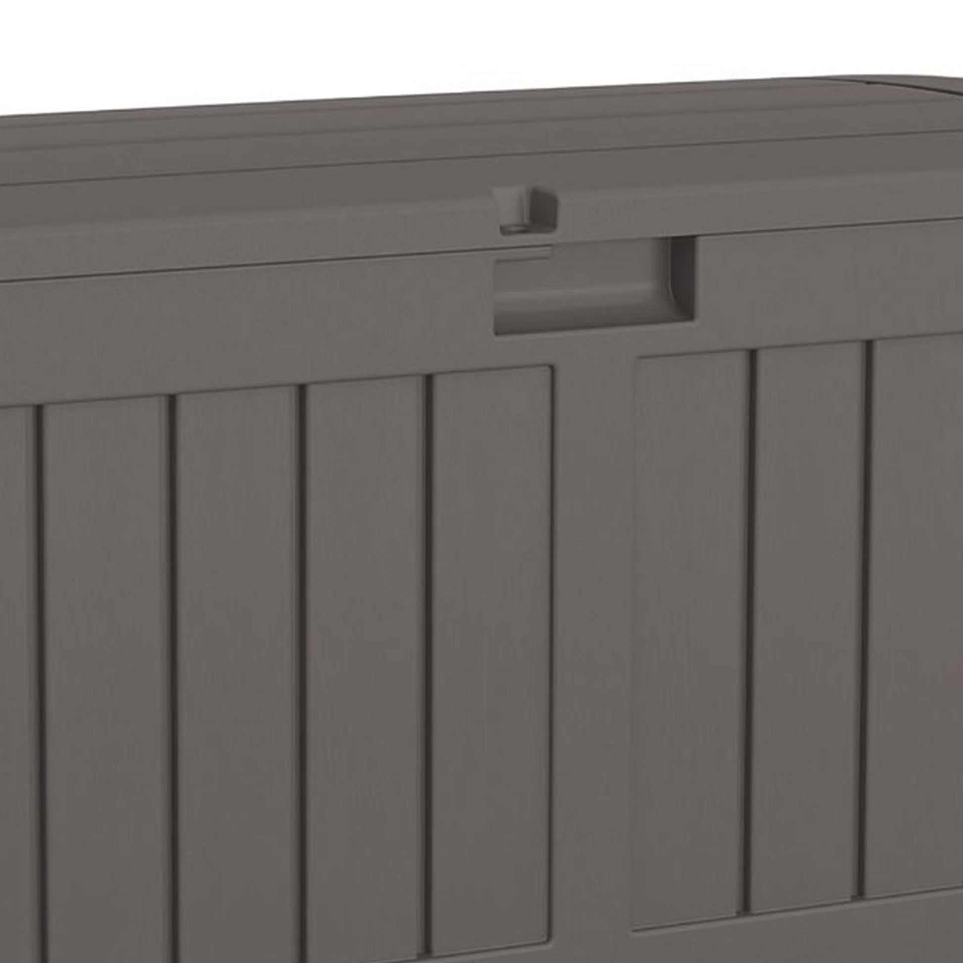 Suncast 50 Gallon Plastic Deck Box with Molded Lockable Feature and Weathertight Construction for Home, Patio, Lawn, and Garden Storage, Gray - CookCave