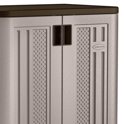 Suncast 9 Cu. Ft. Base Storage Cabinet, Resin Garage Organizer, Platinum Metallic/Slate - CookCave