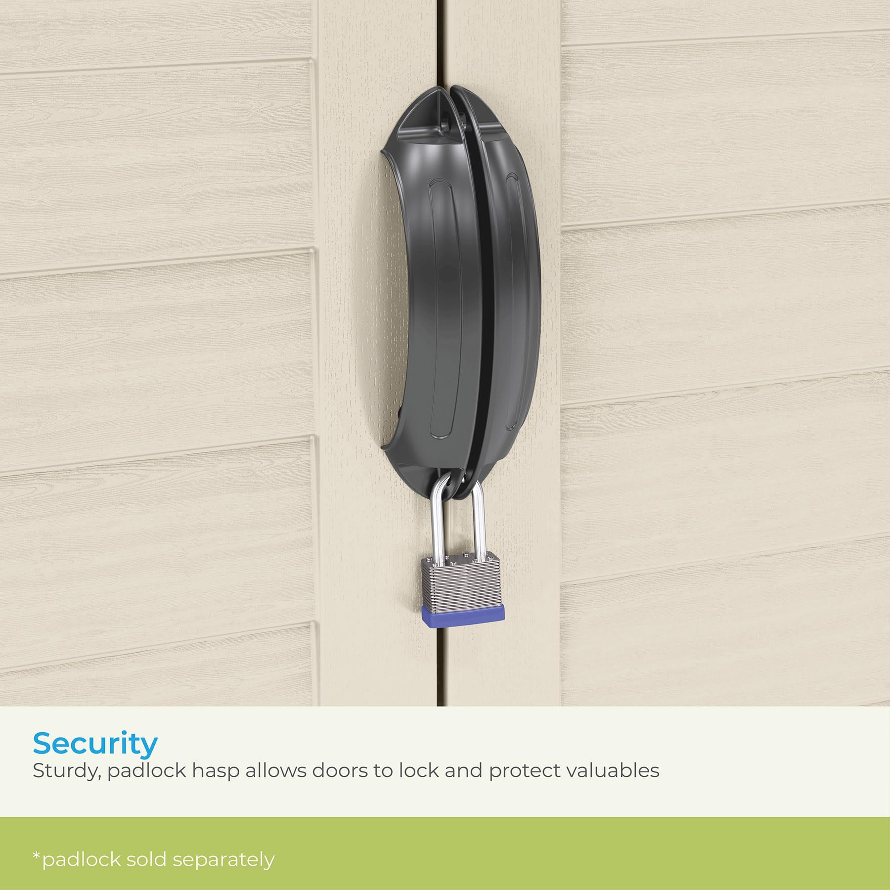 Suncast Vertical Outdoor Storage Shed with Reinforced Floor, Lockable Double Doors, All-Weather Construction, and Multi-Wall Panels, Vanilla, Made in the USA - CookCave