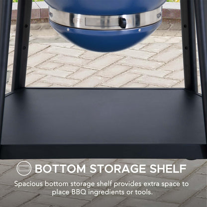 Sunjoy Charcoal Grill 20-Inch Kamado Grill with Pizza Stone, Ultimate Outdoor BBQ Egg Grill and Smoker with Wheels, Navy - CookCave