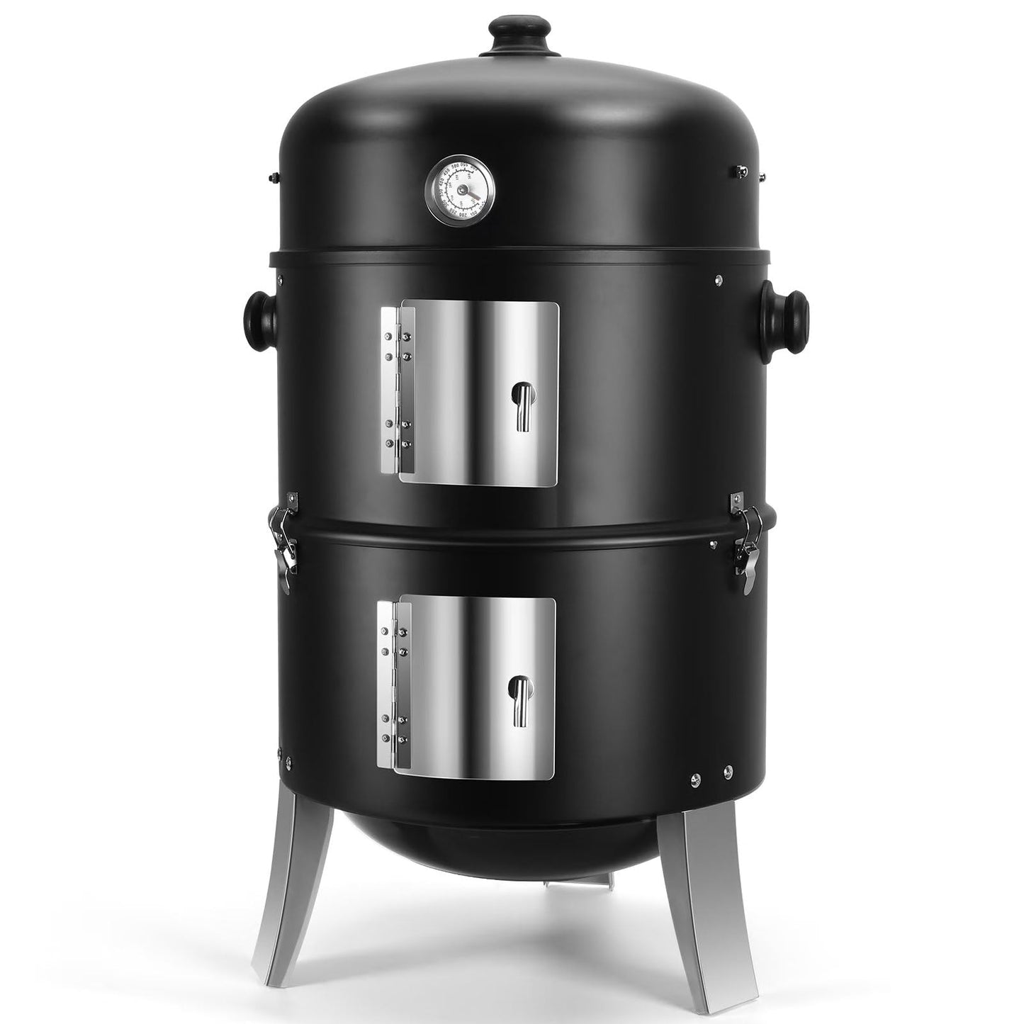 SUNLIFER BBQ Charcoal Smoker for Meat: 16 Inch Heavy Duty 4 In 1 BBQ Charcoal Grills - Vertical Barbecue Smokers Grill Combo for Outdoor Cooking Patio Backyard Picnic Party Grilling - CookCave