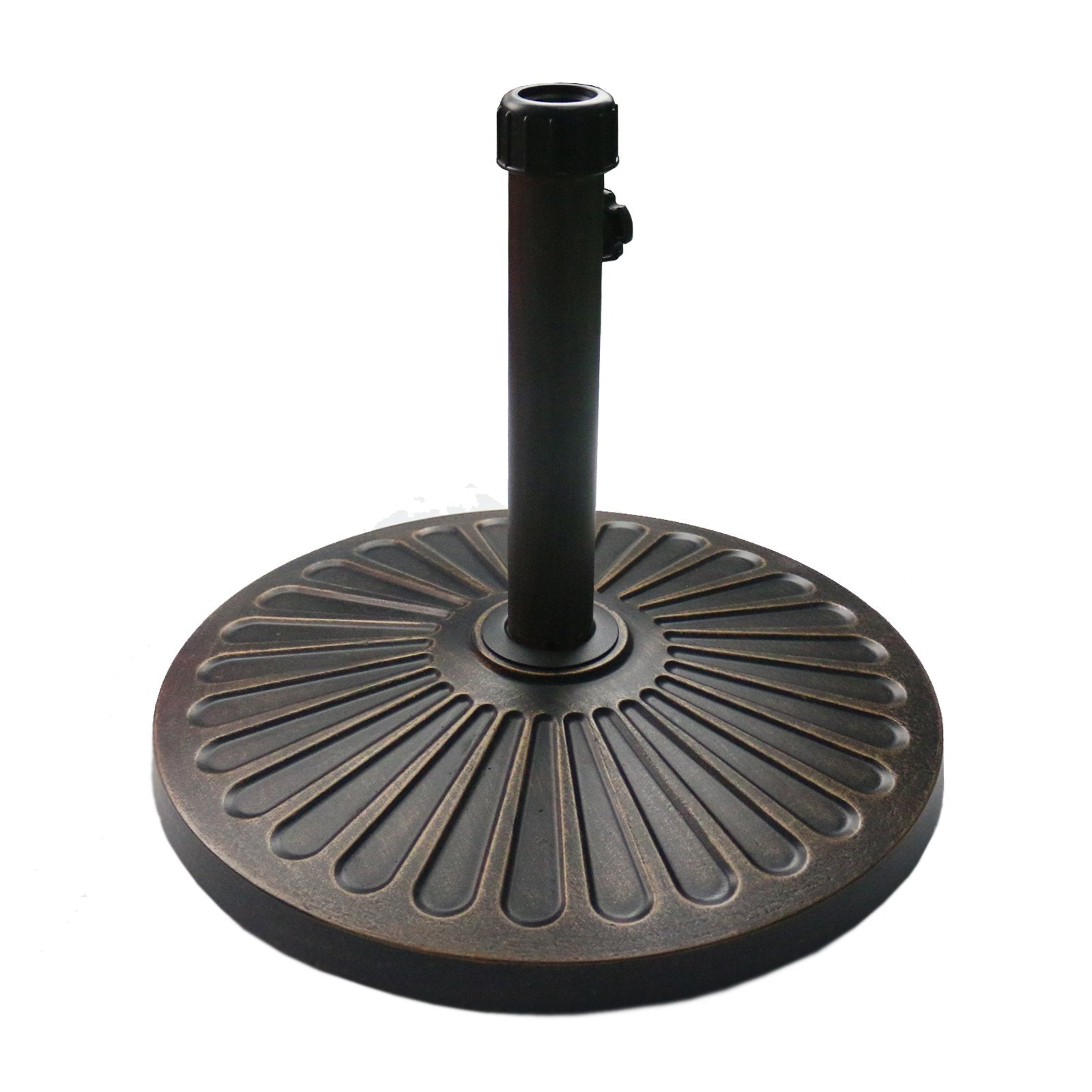 Sunnyglade 18" 30.2-lbs Heavy Duty Round Antiqued Umbrella Base for Patio, Outdoor - Bronze - CookCave