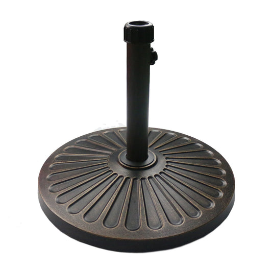 Sunnyglade 18" 30.2-lbs Heavy Duty Round Antiqued Umbrella Base for Patio, Outdoor - Bronze - CookCave