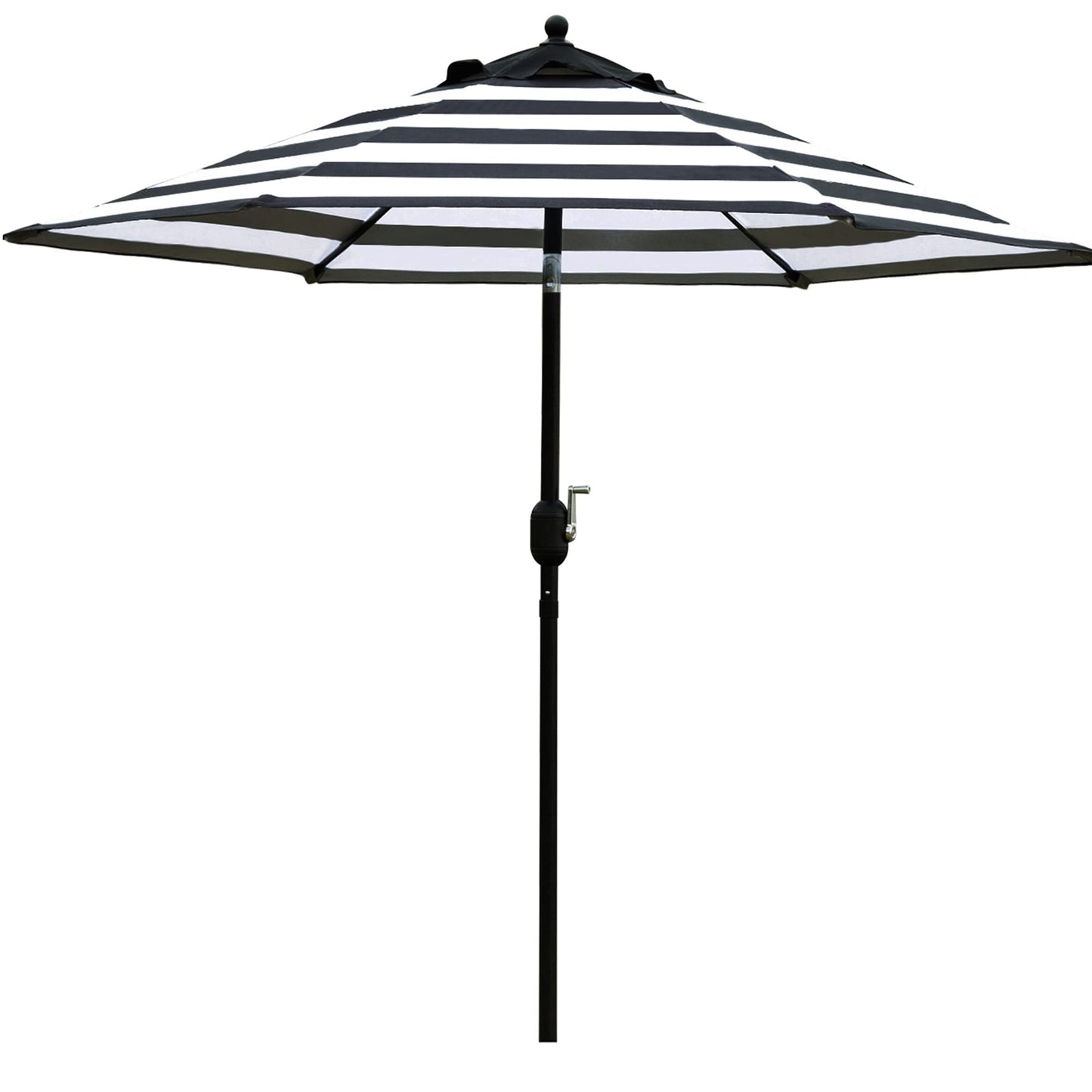 Sunnyglade 7.5' Patio Umbrella Outdoor Table Market Umbrella with Push Button Tilt/Crank, 6 Ribs (Black and White) - CookCave