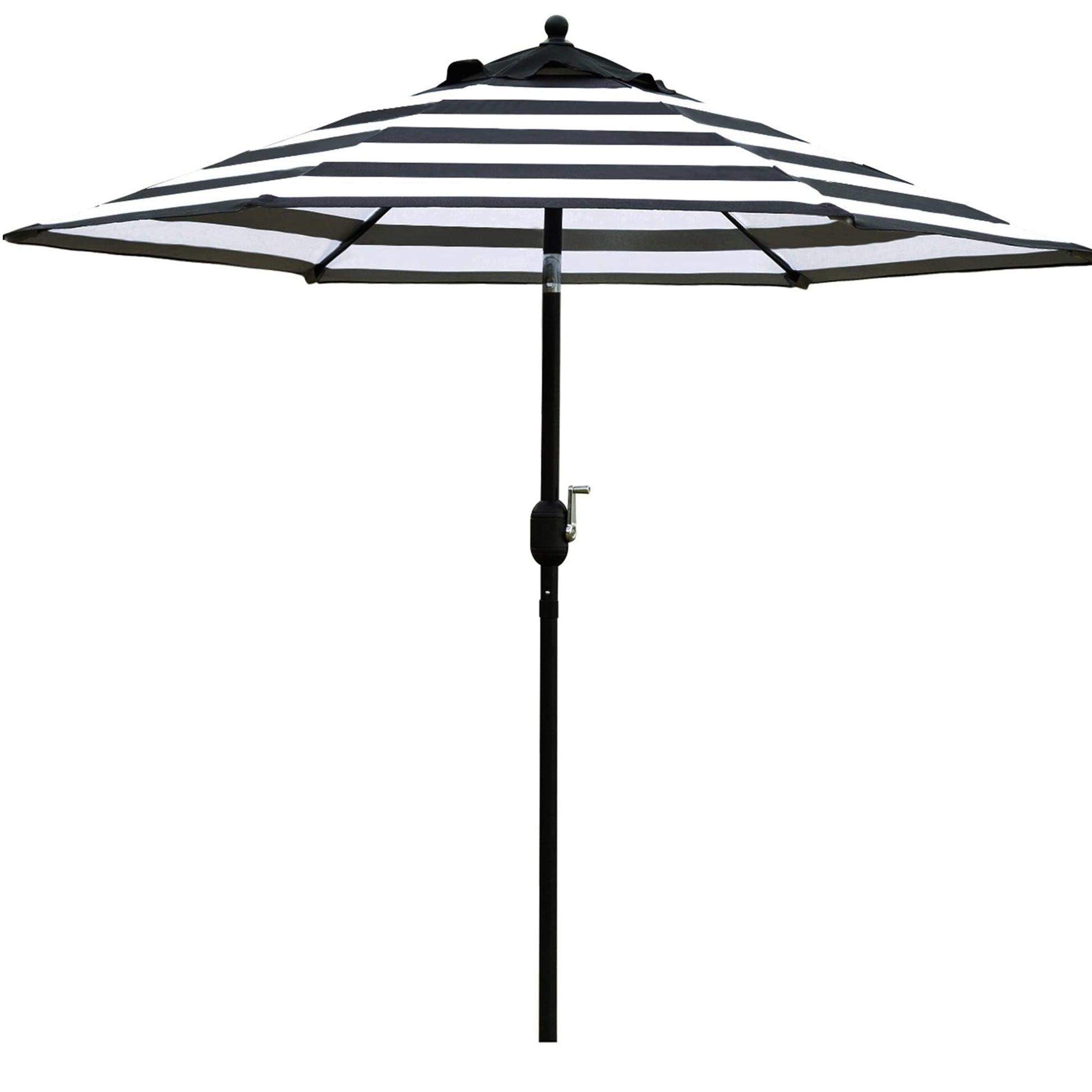 Sunnyglade 7.5' Patio Umbrella Outdoor Table Market Umbrella with Push Button Tilt/Crank, 6 Ribs (Black and White) - CookCave