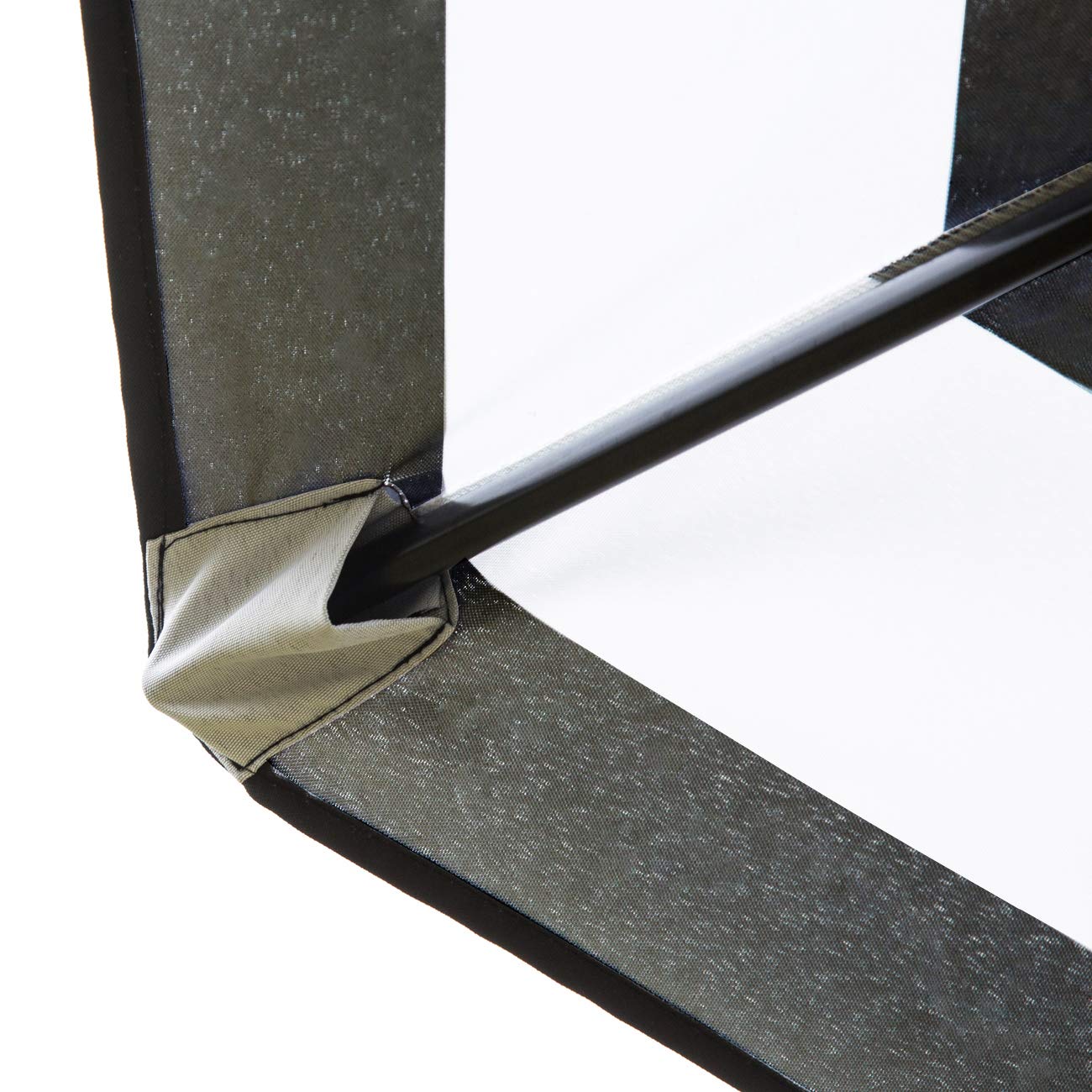 Sunnyglade 7.5' Patio Umbrella Outdoor Table Market Umbrella with Push Button Tilt/Crank, 6 Ribs (Black and White) - CookCave