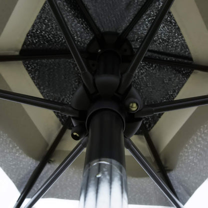 Sunnyglade 7.5' Patio Umbrella Outdoor Table Market Umbrella with Push Button Tilt/Crank, 6 Ribs (Black and White) - CookCave