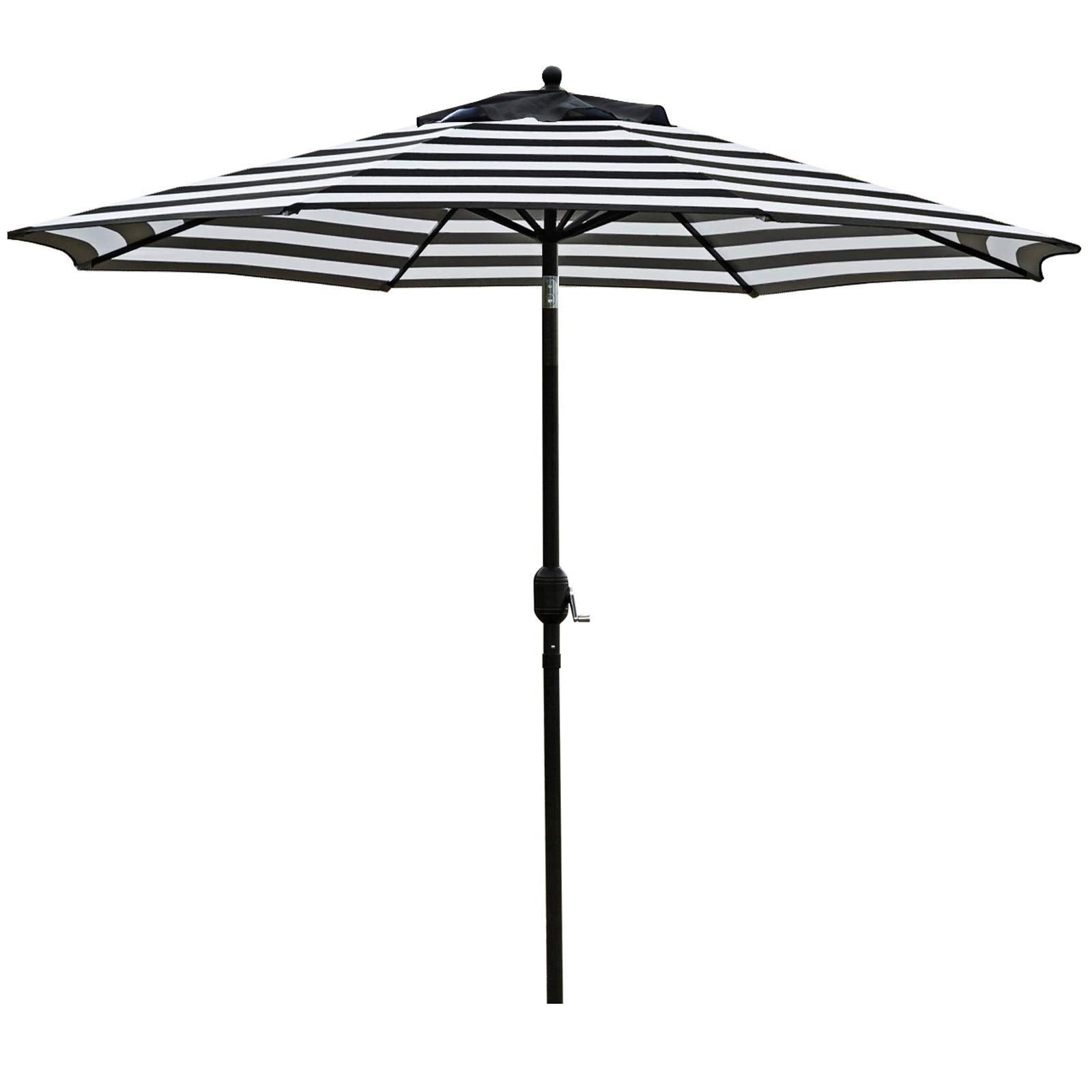 Sunnyglade 9' Patio Umbrella Outdoor Table Umbrella with 8 Sturdy Ribs (Black and White) - CookCave