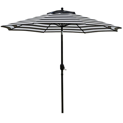 Sunnyglade 9' Patio Umbrella Outdoor Table Umbrella with 8 Sturdy Ribs (Black and White) - CookCave