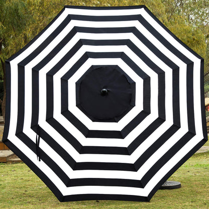 Sunnyglade 9ft Patio Umbrella Replacement Canopy Market Umbrella Top Outdoor Umbrella Canopy with 8 Ribs (not umbrella frame) (Black and White) - CookCave