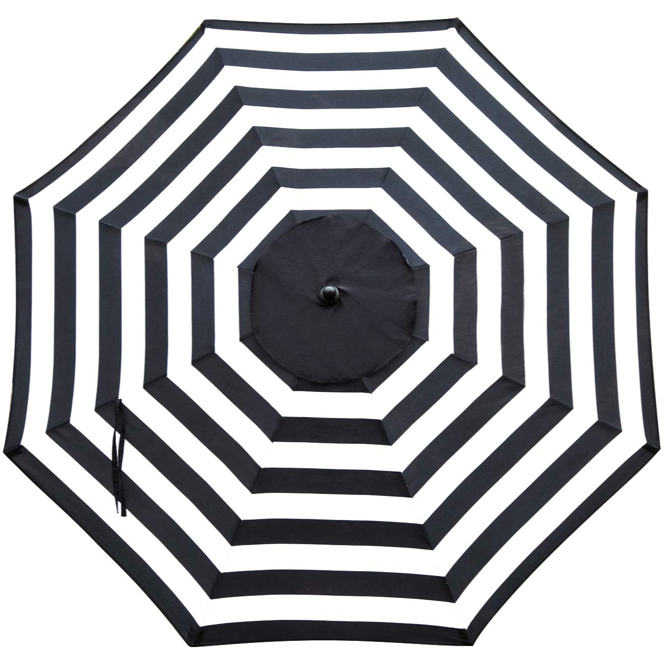 Sunnyglade 9ft Patio Umbrella Replacement Canopy Market Umbrella Top Outdoor Umbrella Canopy with 8 Ribs (not umbrella frame) (Black and White) - CookCave