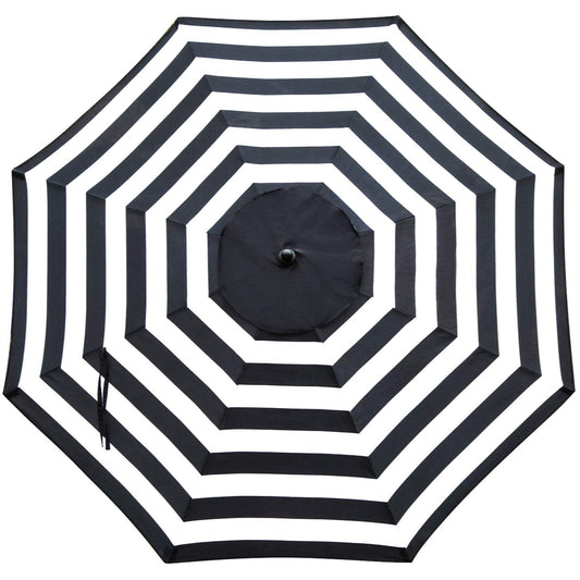 Sunnyglade 9ft Patio Umbrella Replacement Canopy Market Umbrella Top Outdoor Umbrella Canopy with 8 Ribs (not umbrella frame) (Black and White) - CookCave