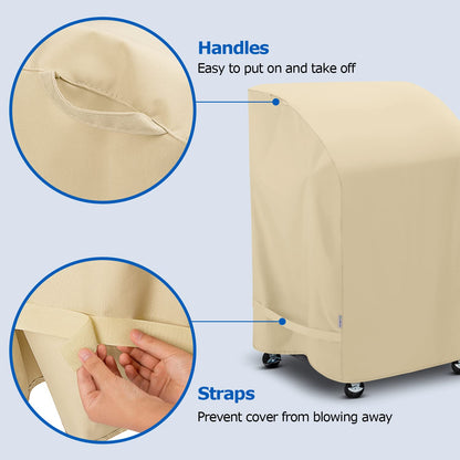 SunPatio 2 Burner Grill Cover 32 Inch, Outdoor Heavy Duty Waterproof Small Gas BBQ Cover, UV & Fade Resistant, Compatible for Weber CharBroil Nexgrill and More Grills with Collapsed Side Tables, Beige - CookCave