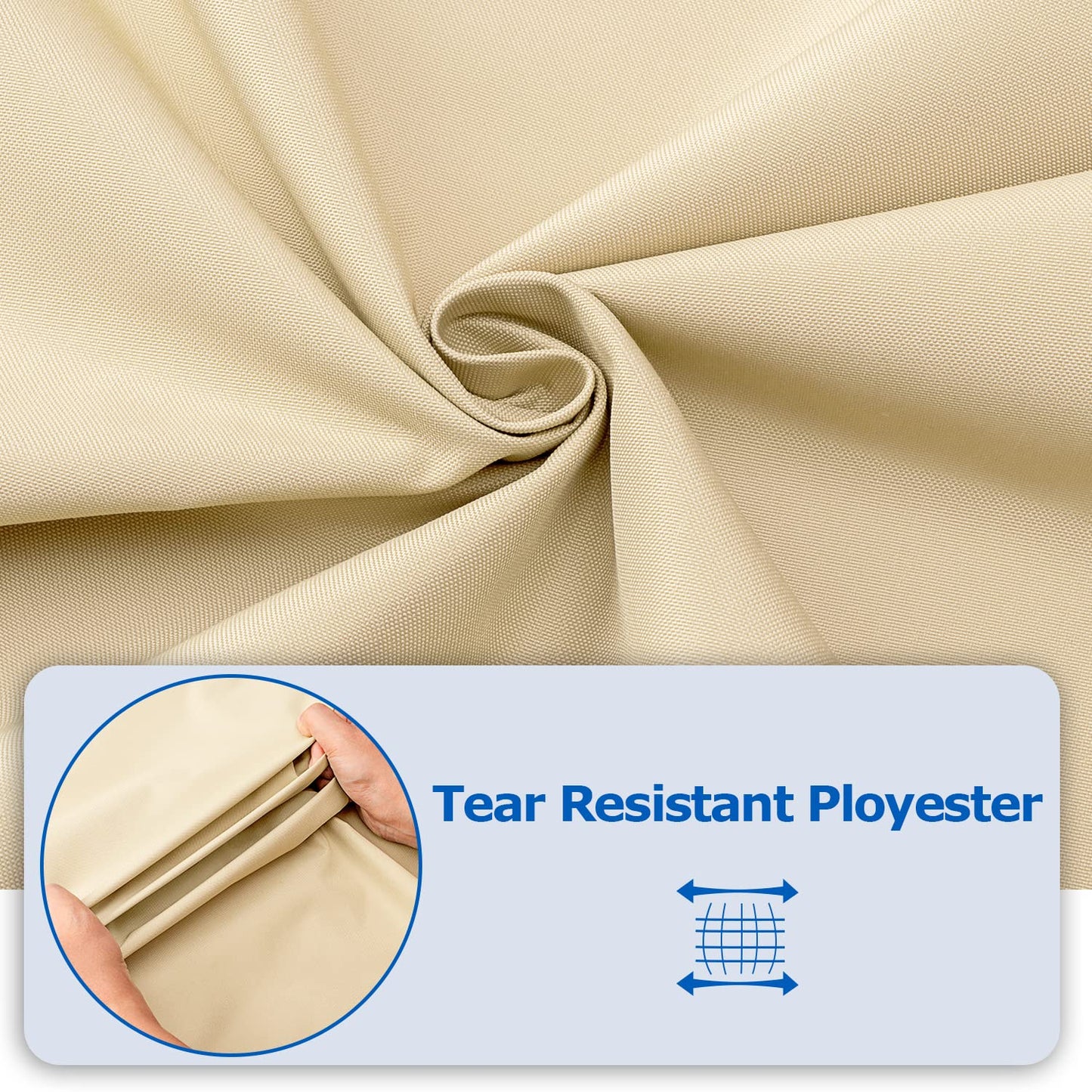 SunPatio 2 Burner Grill Cover 32 Inch, Outdoor Heavy Duty Waterproof Small Gas BBQ Cover, UV & Fade Resistant, Compatible for Weber CharBroil Nexgrill and More Grills with Collapsed Side Tables, Beige - CookCave